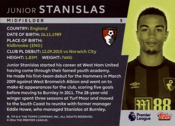 2018 Topps Platinum Premier League #5 Junior Stanislas Back
