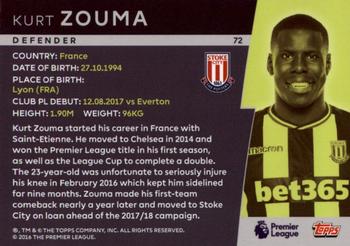 2018 Topps Platinum Premier League #72 Kurt Zouma Back