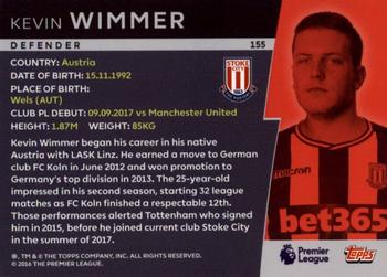 2018 Topps Platinum Premier League #155 Kevin Wimmer Back