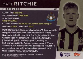 2018 Topps Platinum Premier League #173 Matt Ritchie Back