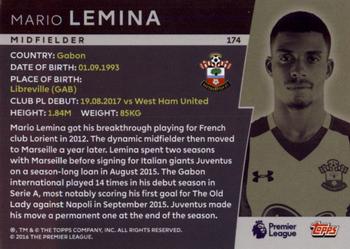 2018 Topps Platinum Premier League #174 Mario Lemina Back