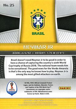 2018 Panini Prizm FIFA World Cup #25 Neymar Jr Back