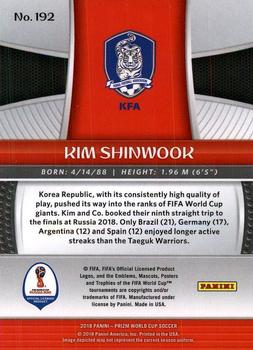 2018 Panini Prizm FIFA World Cup #192 Shin-Wook Kim Back