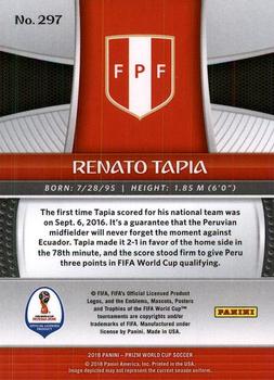 2018 Panini Prizm FIFA World Cup #297 Renato Tapia Back
