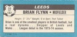 1981-82 Topps Footballer - Singles #33 Brian Flynn Back