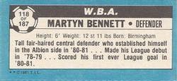 1981-82 Topps Footballer - Singles #118 Martyn Bennett Back