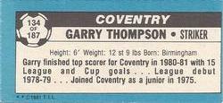 1981-82 Topps Footballer - Singles #134 Garry Thompson Back