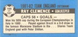 1981-82 Topps Footballer - Singles #166 Ray Clemence Back