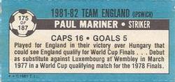 1981-82 Topps Footballer - Singles #175 Paul Mariner Back