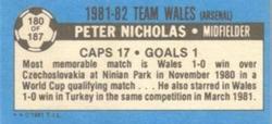 1981-82 Topps Footballer - Singles #180 Peter Nicholas Back