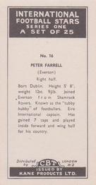 1958 Kane International Football Stars #16 Peter Farrell Back