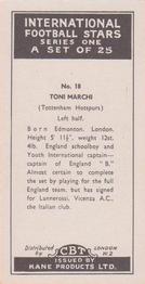 1958 Kane International Football Stars #18 Toni Marchi Back
