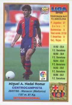 1997-98 Mundicromo Sport Las Fichas de La Liga #29 Nadal Back
