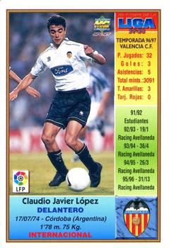 1997-98 Mundicromo Sport Las Fichas de La Liga #209 Claudio  Lopez Back
