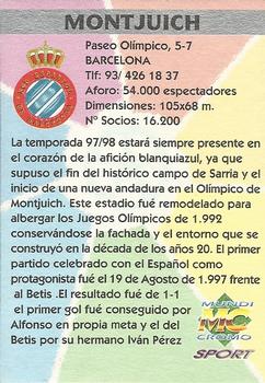 1997-98 Mundicromo Sport Las Fichas de La Liga #234 Estadi Olimpic Lluis Companys Back