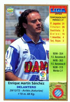 1997-98 Mundicromo Sport Las Fichas de La Liga #252 Quique Martin Back