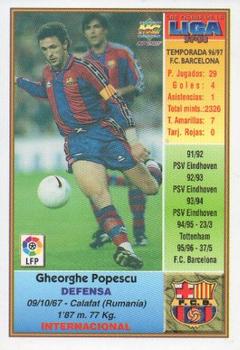 1997-98 Mundicromo Sport Las Fichas de La Liga #31 Gheorghe Popescu Back