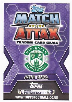 2013-14 Topps Match Attax Scottish Premiership #73 Hibernian Club Badge Back