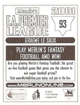 2000-01 Merlin F.A. Premier League 2001 #93 Graeme Le Saux Back