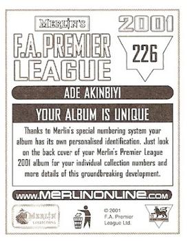 2000-01 Merlin F.A. Premier League 2001 #226 Ade Akinbiyi Back