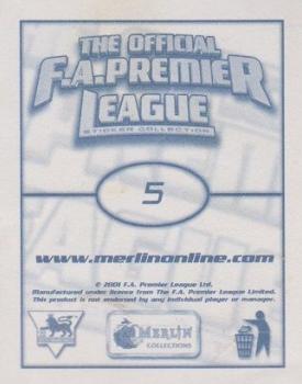 2001-02 Merlin F.A. Premier League 2002 #5 David Seaman Back