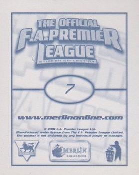 2001-02 Merlin F.A. Premier League 2002 #7 Tony Adams Back