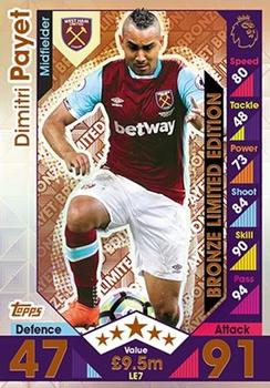 2016-17 Topps Match Attax Premier League - Limited Edition Bronze #LE7 Dimitri Payet Front