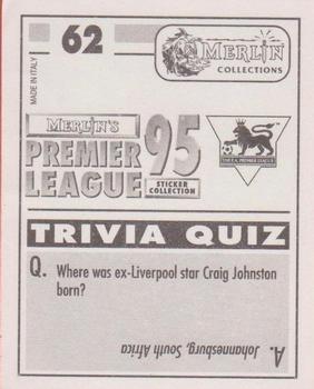 1994-95 Merlin's Premier League 95 #62 Tim Sherwood Back