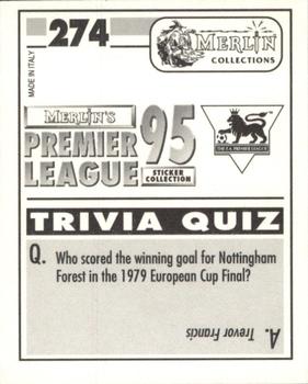 1994-95 Merlin's Premier League 95 #274 Richard Edghill Back