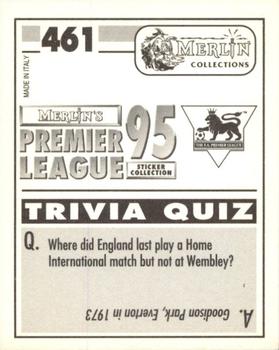 1994-95 Merlin's Premier League 95 #461 Erik Thorstvedt Back