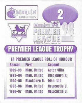 1997-98 Merlin F.A. Premier League 98 #2 FA Trophy Back