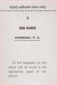 1969-70 FKS Publishers Wonderful World of Soccer Stars #6 Bob McNab Back