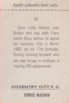 1968-69 FKS Publishers Wonderful World of Soccer Stars #57 Ernie Machin Back