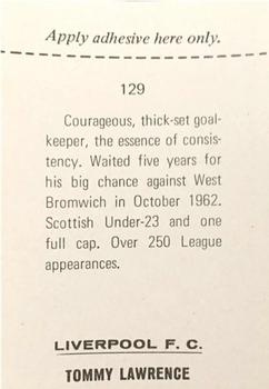 1968-69 FKS Publishers Wonderful World of Soccer Stars #129 Tom Lawrence Back
