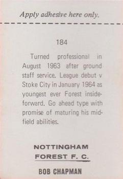 1968-69 FKS Publishers Wonderful World of Soccer Stars #184 Sammy Chapman Back