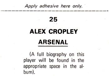 1976-77 FKS Soccer Stars #25 Alex Cropley Back