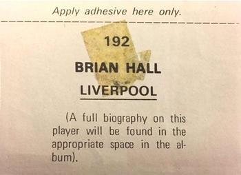 1976-77 FKS Soccer Stars #192 Brian Hall Back