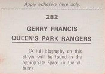 1976-77 FKS Soccer Stars #282 Gerry Francis Back