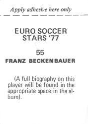 1977 FKS Euro Soccer Stars '77 #55 Franz Beckenbauer Back