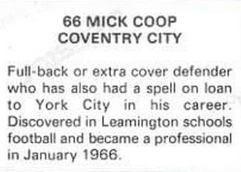 1979-80 FKS Publishers Soccer Stars 80 #66 Mick Coop Back