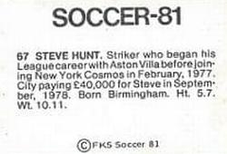 1980-81 FKS Publishers Soccer-81 #67 Steve Hunt Back