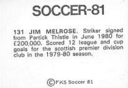 1980-81 FKS Publishers Soccer-81 #131 Jim Melrose Back