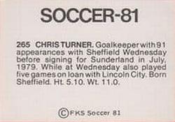 1980-81 FKS Publishers Soccer-81 #265 Chris Turner Back