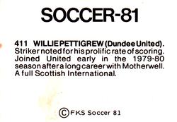 1980-81 FKS Publishers Soccer-81 #411 Willie Pettigrew Back