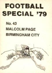 1978-79 Americana Football Special 79 #43 Malcolm Page Back
