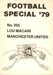 1978-79 Americana Football Special 79 #205 Lou Macari Back