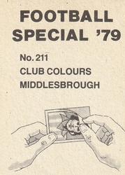 1978-79 Americana Football Special 79 #211 Middlesbrough Back