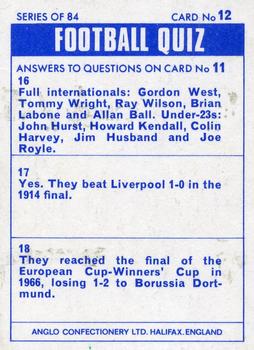 1969-70 Anglo Confectionery Football Quiz #12 Alex Gibson Back