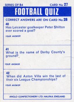 1969-70 Anglo Confectionery Football Quiz #27 Alex Young Back