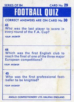 1969-70 Anglo Confectionery Football Quiz #29 Bobby Collins Back